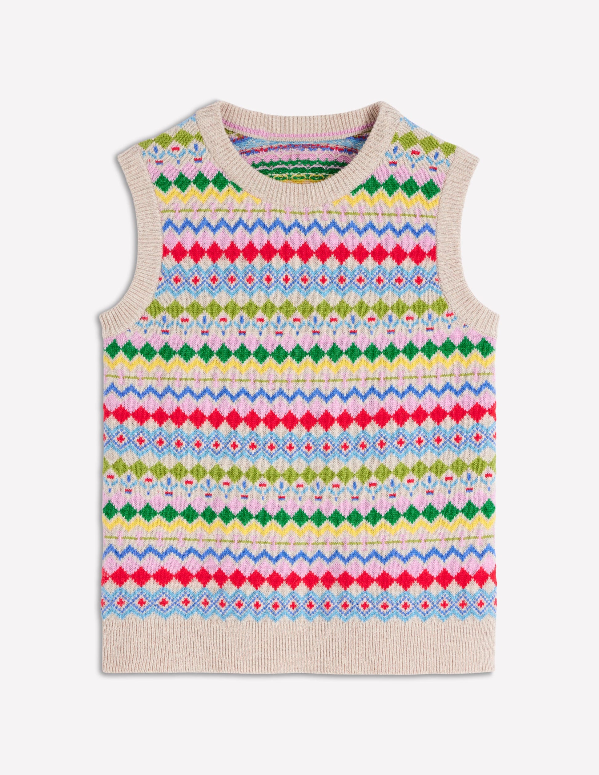 Edie Fair-Isle-Top-Haferbeige Melange, Bunt-7