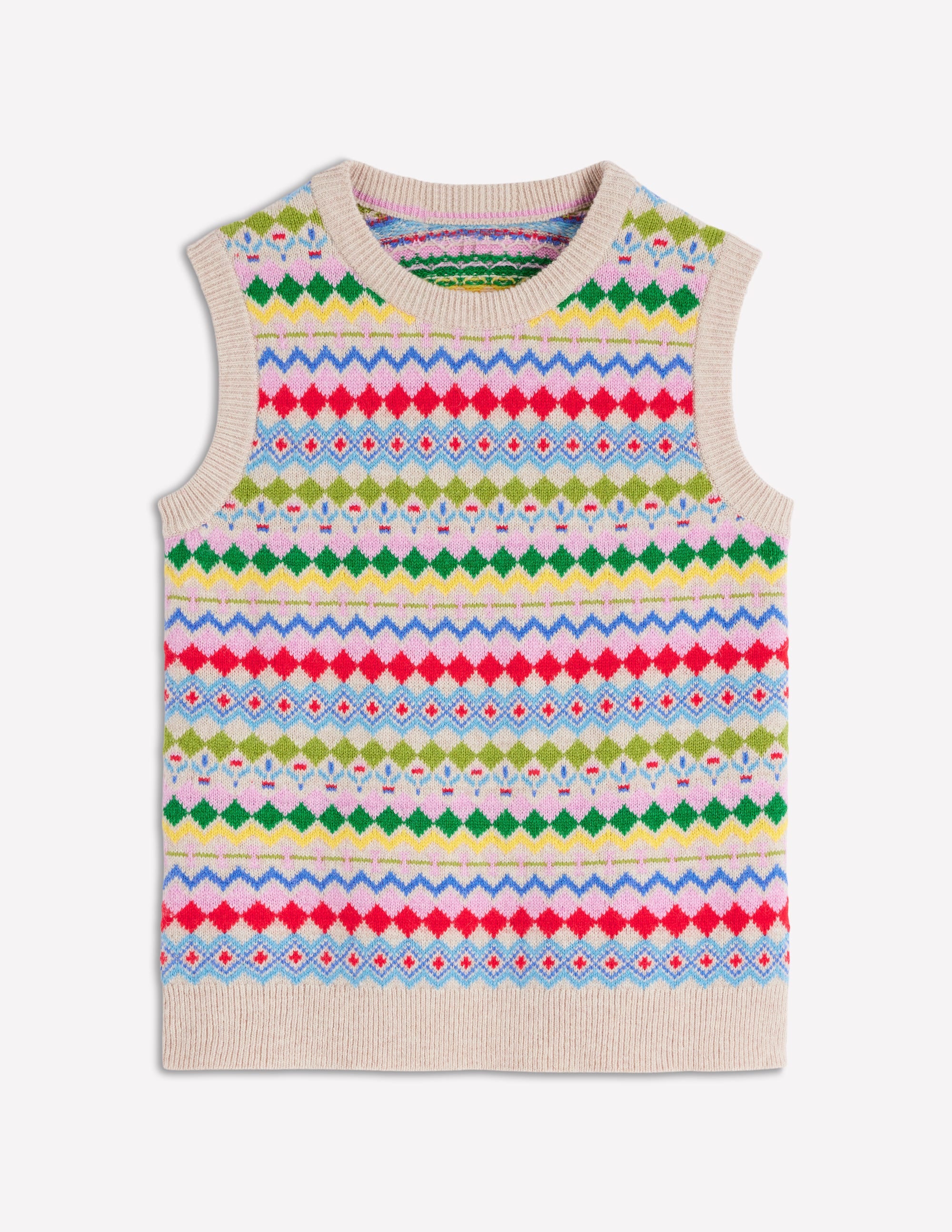 Edie Fair-Isle-Top-Haferbeige Melange, Bunt - Image 9