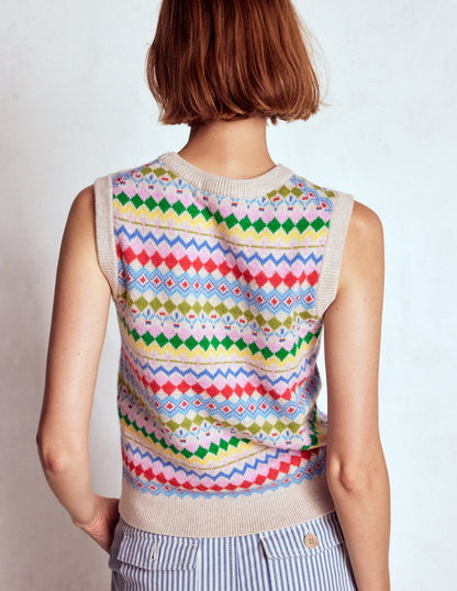 Edie Fair-Isle-Top-Haferbeige Melange, Bunt-4