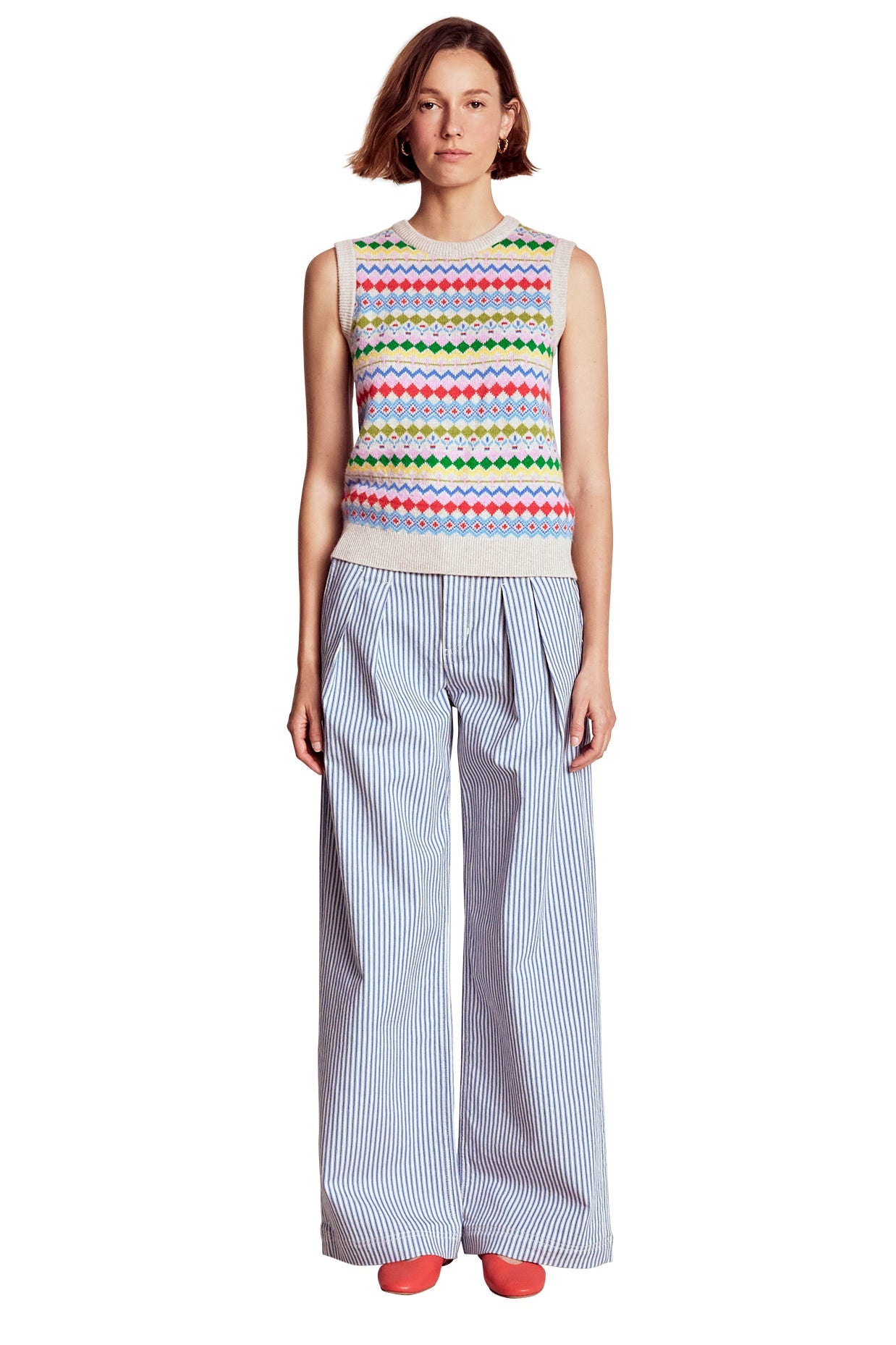 Edie Fair-Isle-Top-Haferbeige Melange, Bunt-6