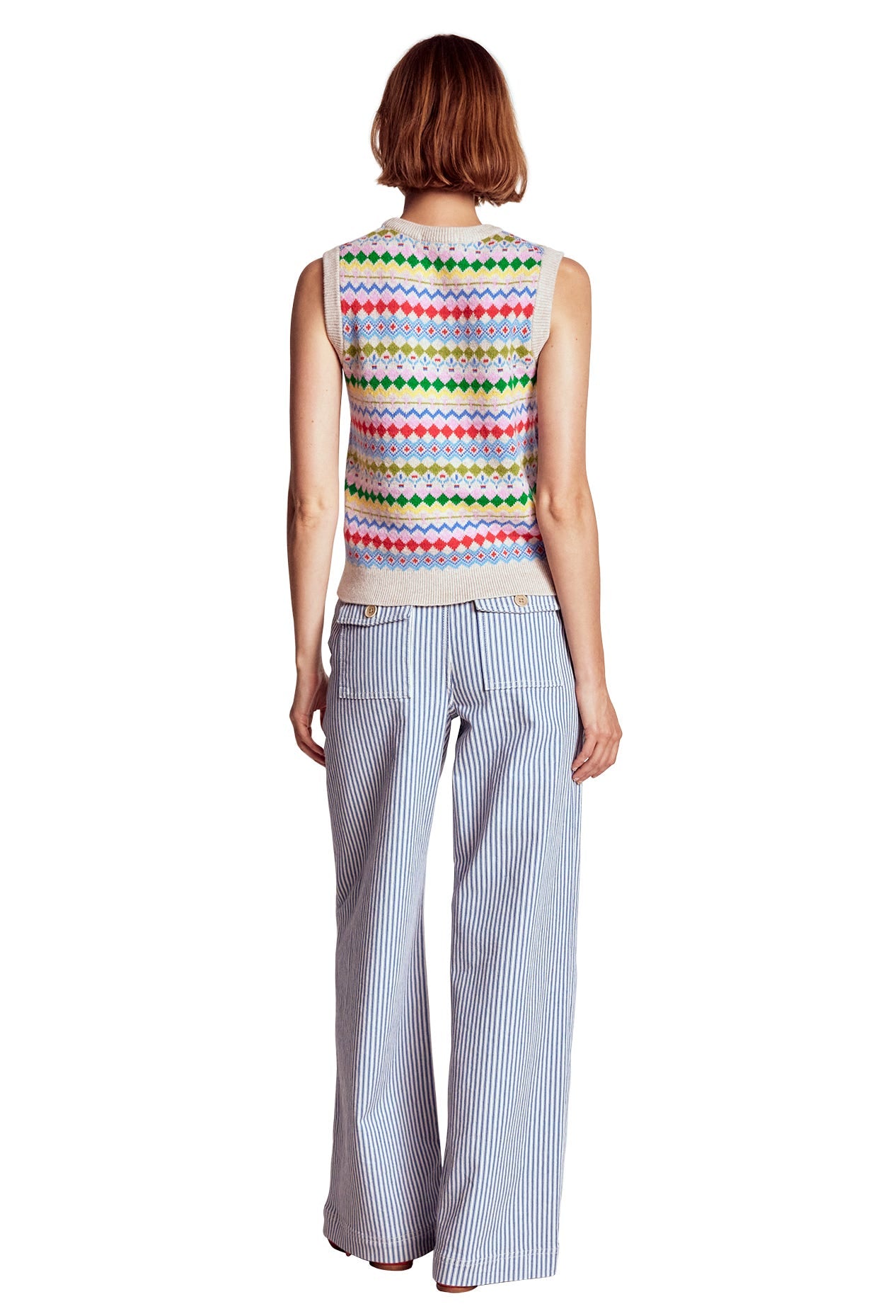 Edie Fair-Isle-Top-Haferbeige Melange, Bunt-7