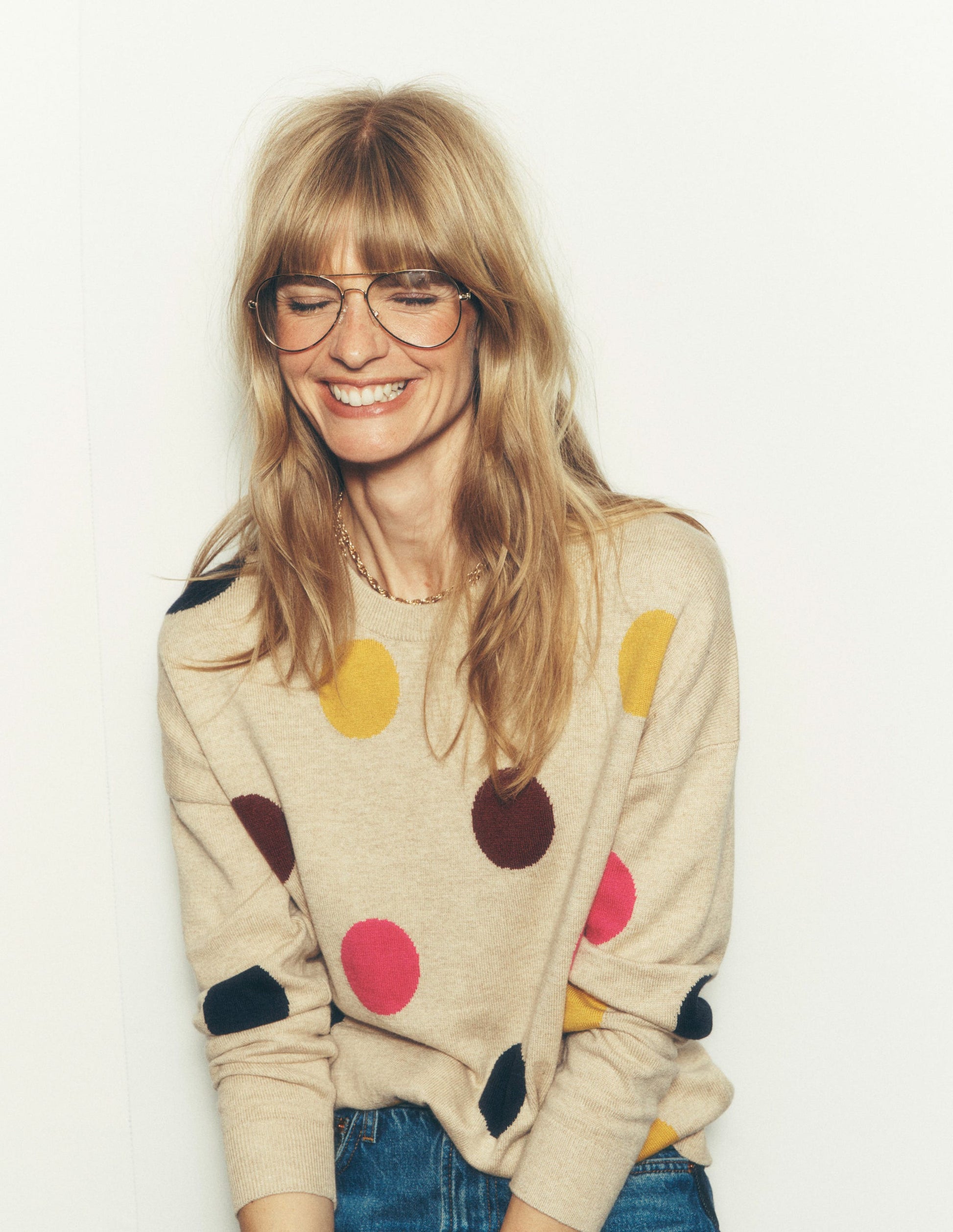 Natasha Pullover mit originellem Design-Bunt, Punkte-1
