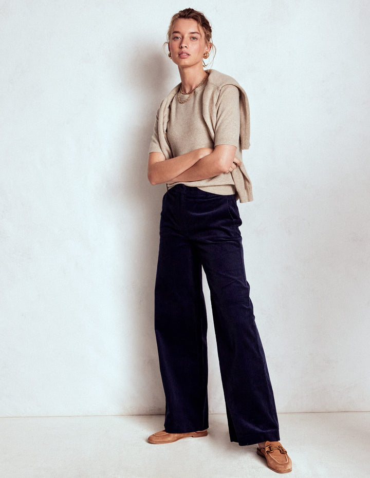 Eva Kaschmir-T-Shirt-Graubraun Meliert