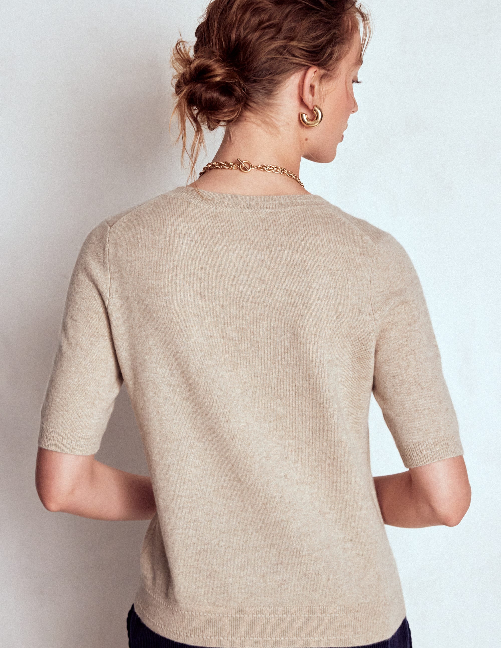Eva Kaschmir-T-Shirt-Graubraun Meliert - Image 3