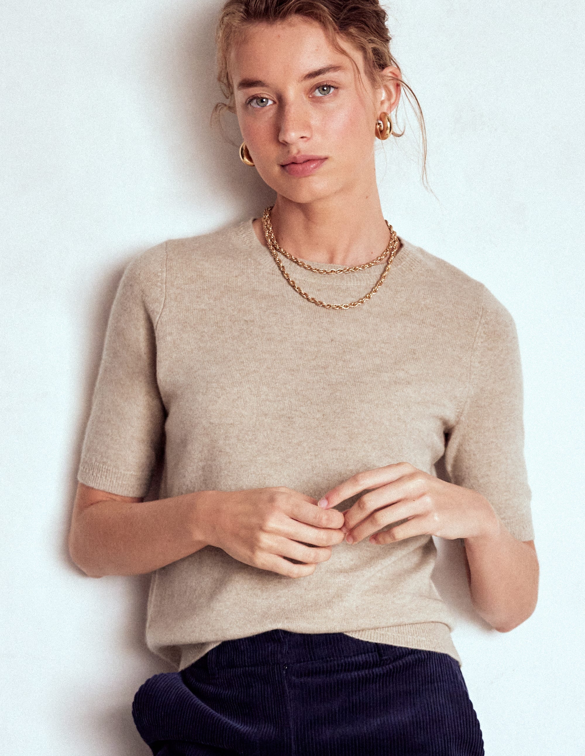 Eva Kaschmir-T-Shirt-Graubraun Meliert - Image 4