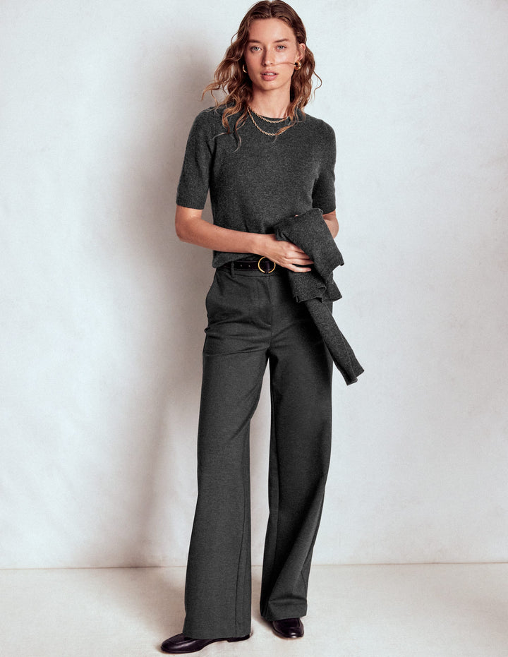 Eva Kaschmir-T-Shirt-Anthrazit Melange