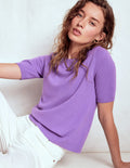 T-shirt Eva en cachemire-Topaze violette