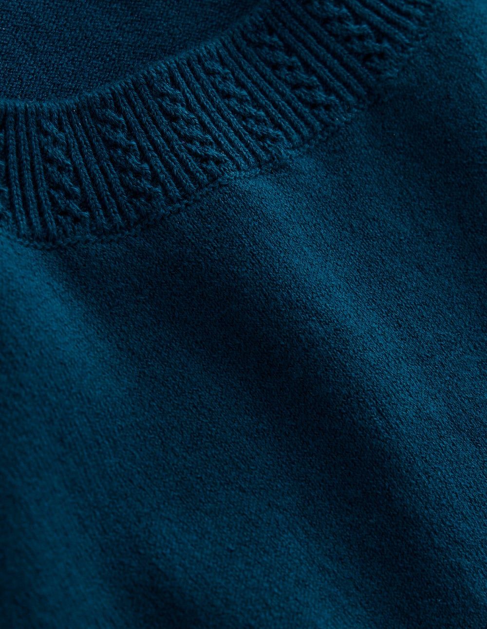 Emilia Baumwollpullover mit Rundhalsausschnitt-Hafenblau - Image 6