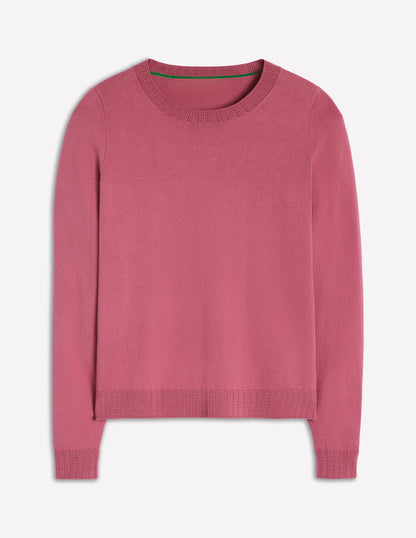 Emilia Baumwollpullover mit Rundhalsausschnitt-Rosa Heide-7