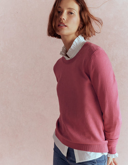 Emilia Baumwollpullover mit Rundhalsausschnitt-Rosa Heide-1