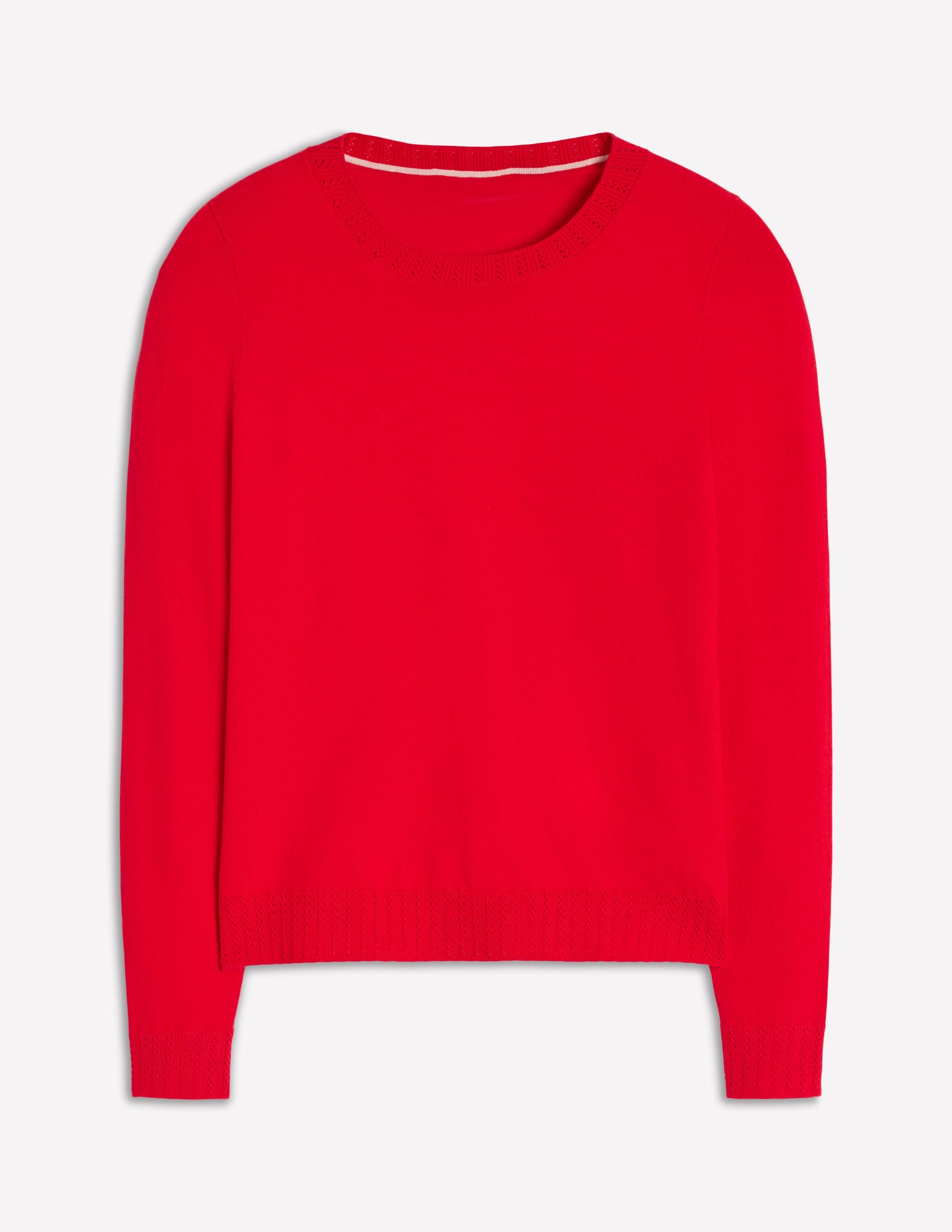 Emilia Baumwollpullover mit Rundhalsausschnitt-Mohnblumenrot - Image 7
