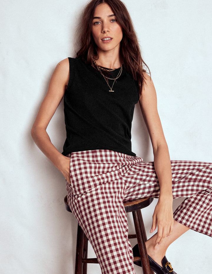 Emilia Pullunder aus Baumwolle mit Rundhalsausschnitt-Schwarz