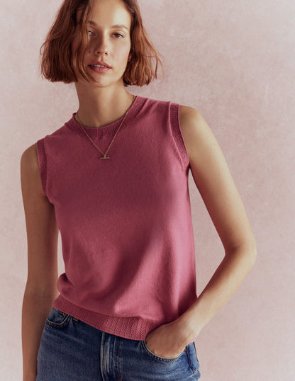 Emilia Pullunder aus Baumwolle mit Rundhalsausschnitt-Rosa Heide-1