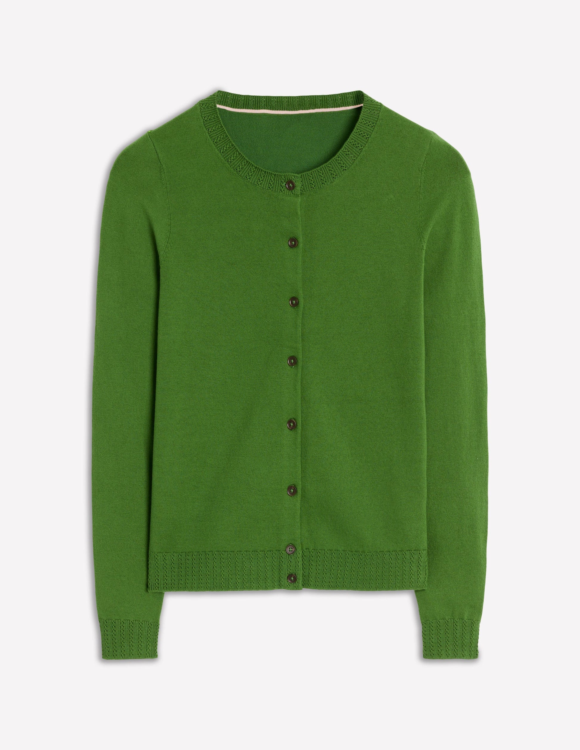 Emilia Baumwollstrickjacke mit Rundhalsausschnitt-Promenadengrün-5