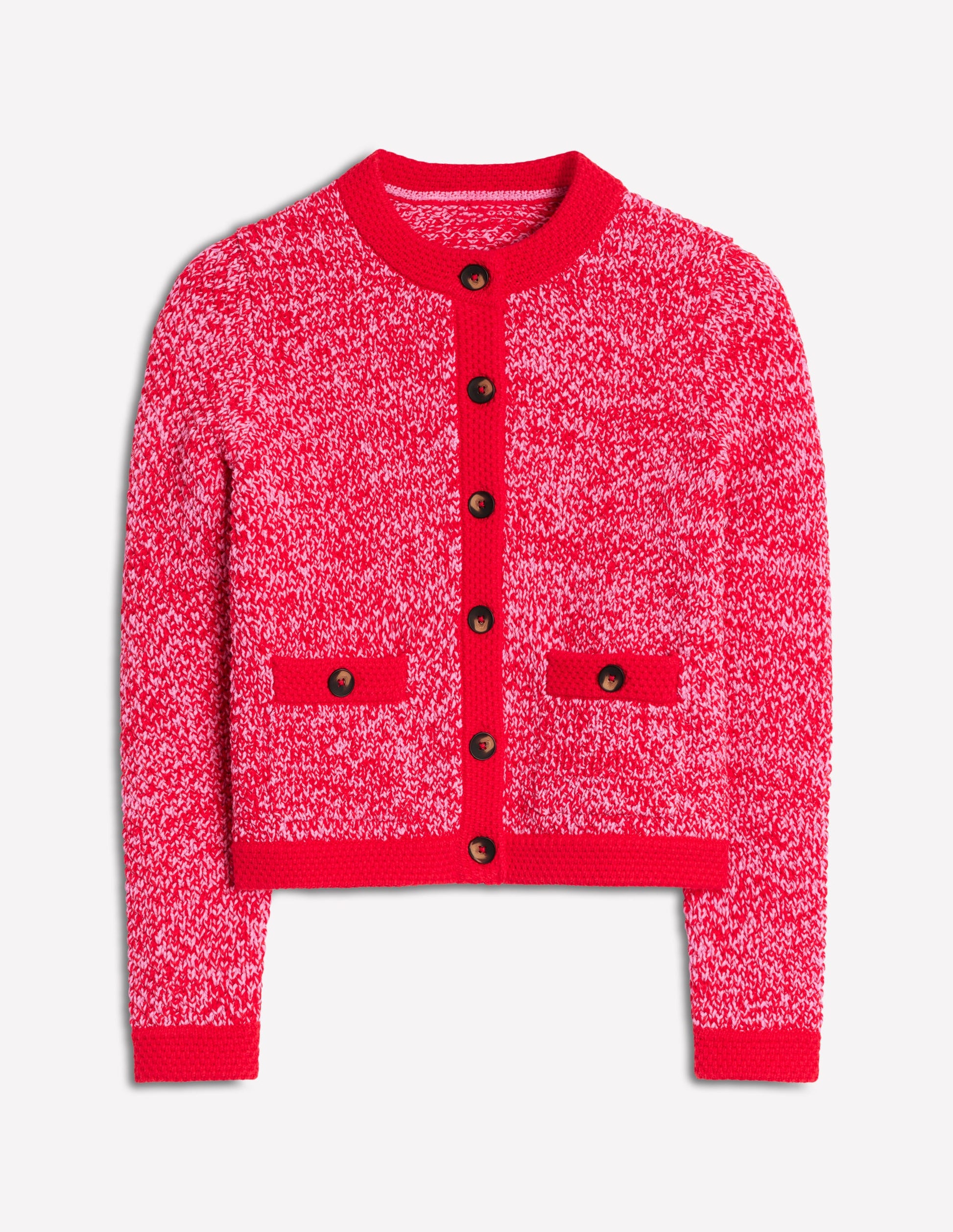 Libby Strickjacke-Rosa Schleife/Mohnblumenrot-7