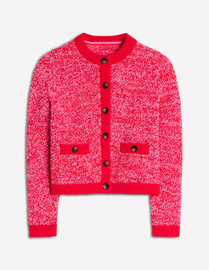 Libby Strickjacke-Rosa Schleife/Mohnblumenrot-7