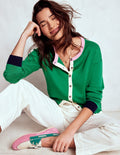 Cardigan décontracté Lara en coton-Émeraude Intense