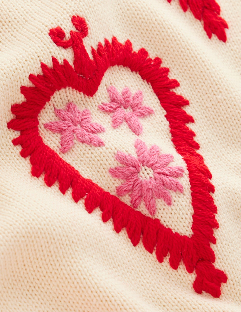 Pullover mit Grafikstickerei-Warmes Naturweiß, Herzen