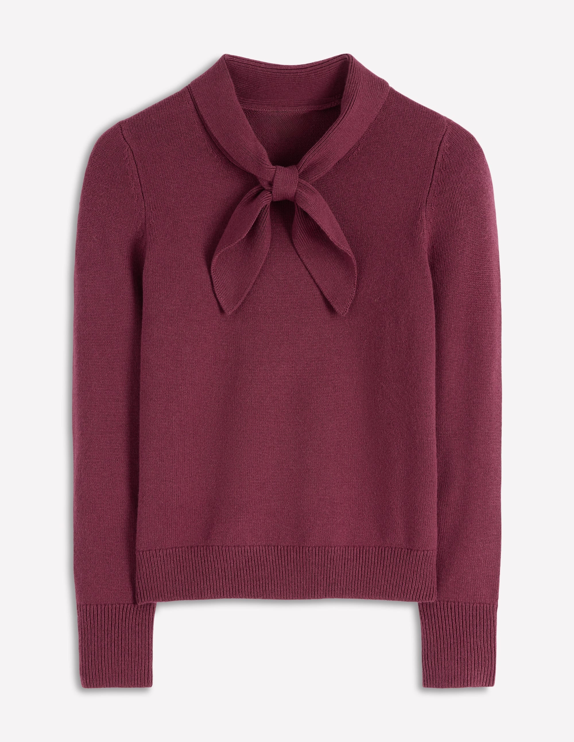 Strickpullover mit Schleife-Dunkelviolett - Image 5