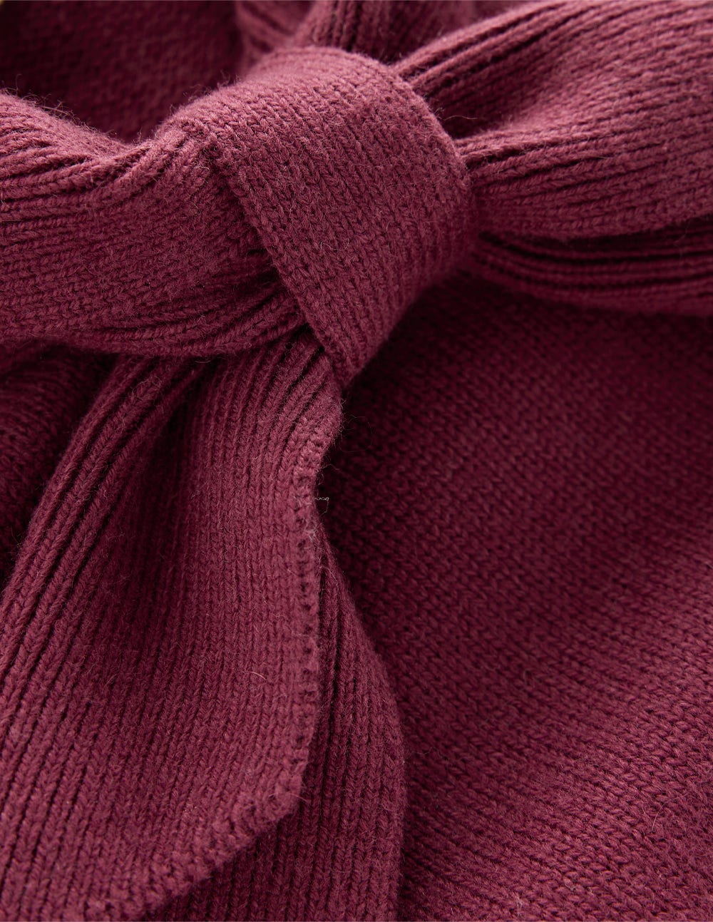 Strickpullover mit Schleife-Dunkelviolett