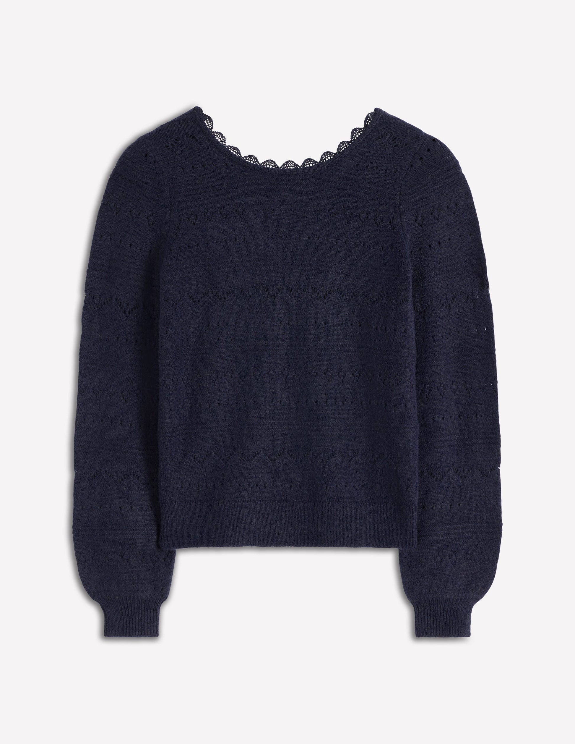 Leticia Pullover mit Spitzenbesatz-Marineblau-6