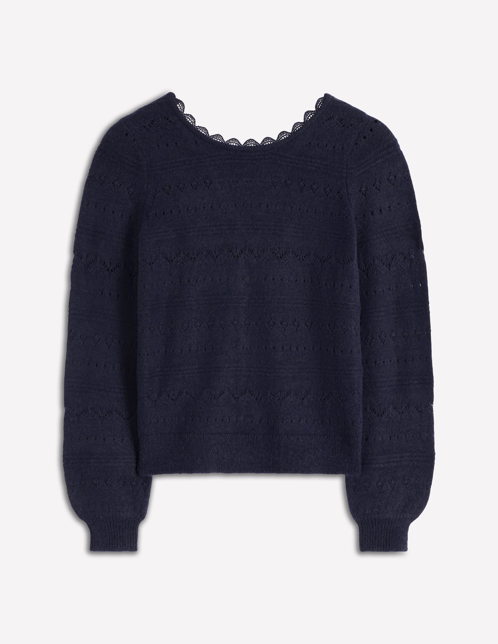 Leticia Pullover mit Spitzenbesatz-Marineblau - Image 6