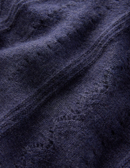 Leticia Pullover mit Spitzenbesatz-Marineblau-7