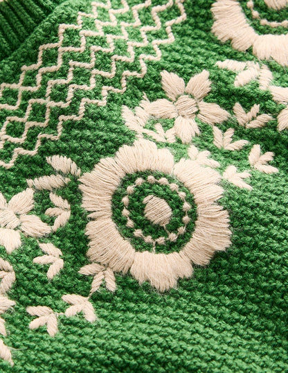 T-Shirt mit Puffärmeln und Stickerei-Paradiesgrün-6