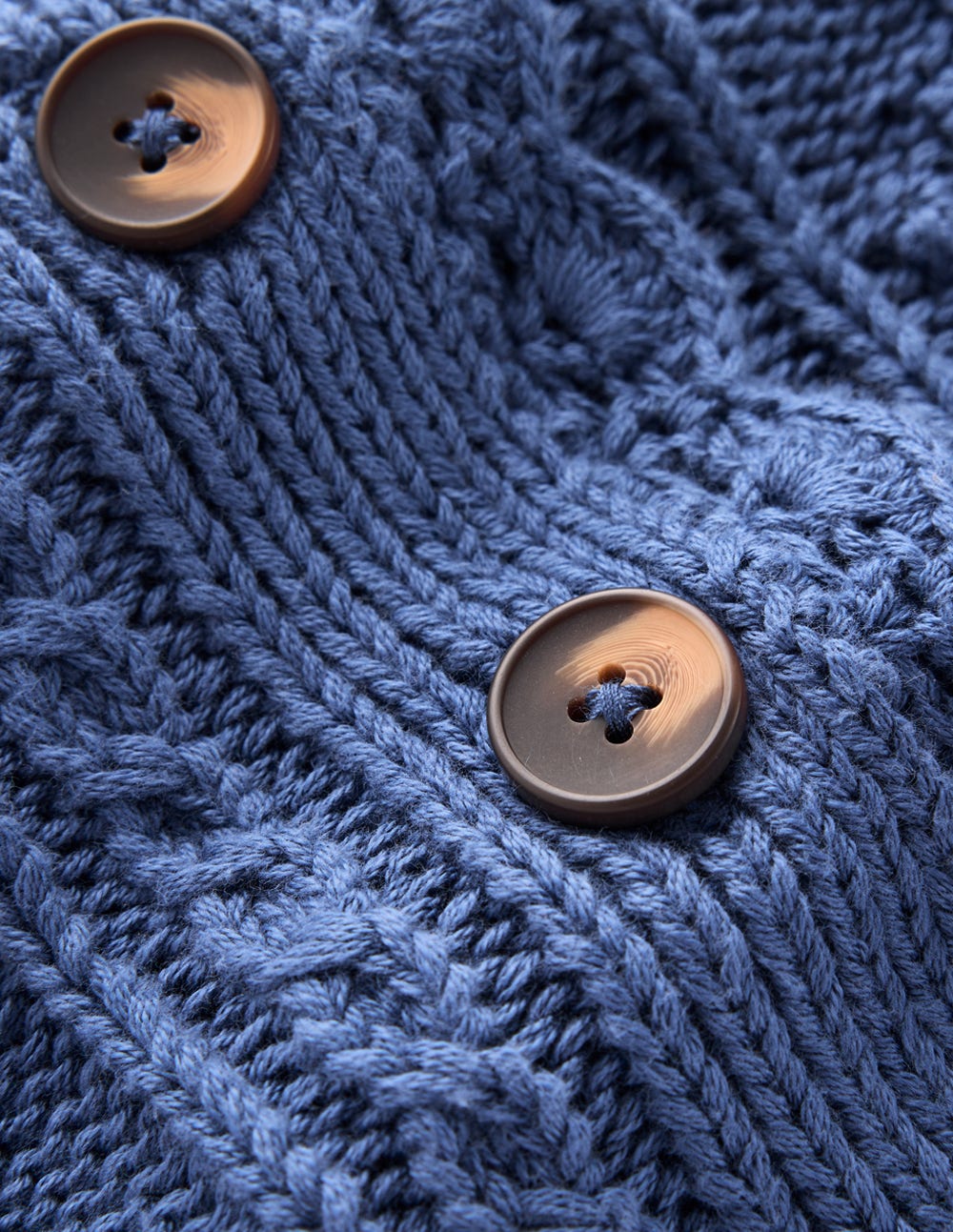 Texturierte Strickjacke aus Baumwolle-Denim-Blau - Image 6