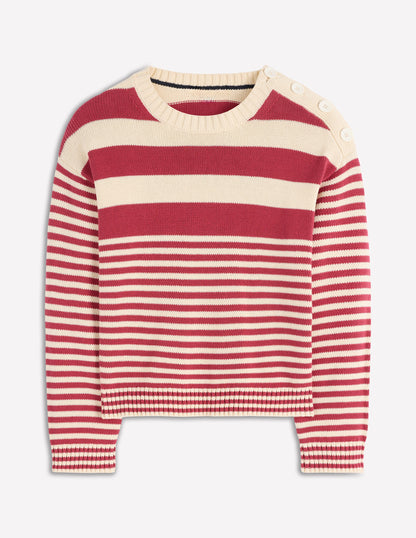 Pull Jemma en coton épais-Ivoire chaud/terracotta-6