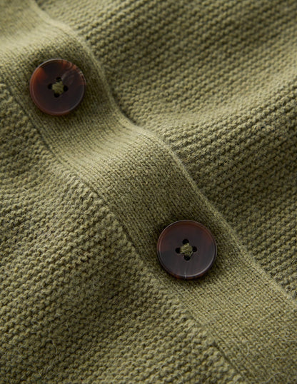 Wollweste mit Rüschendetail-Waldgrün Melange-6