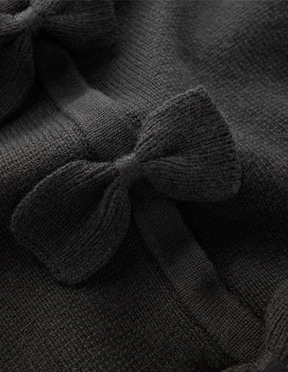 Gilet en maille à nœud-Noir-7