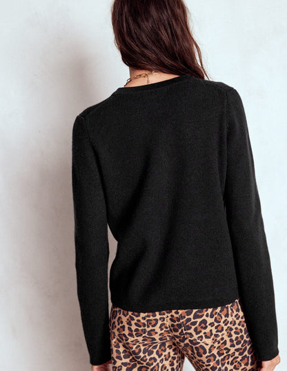Gilet en maille à nœud-Noir-3