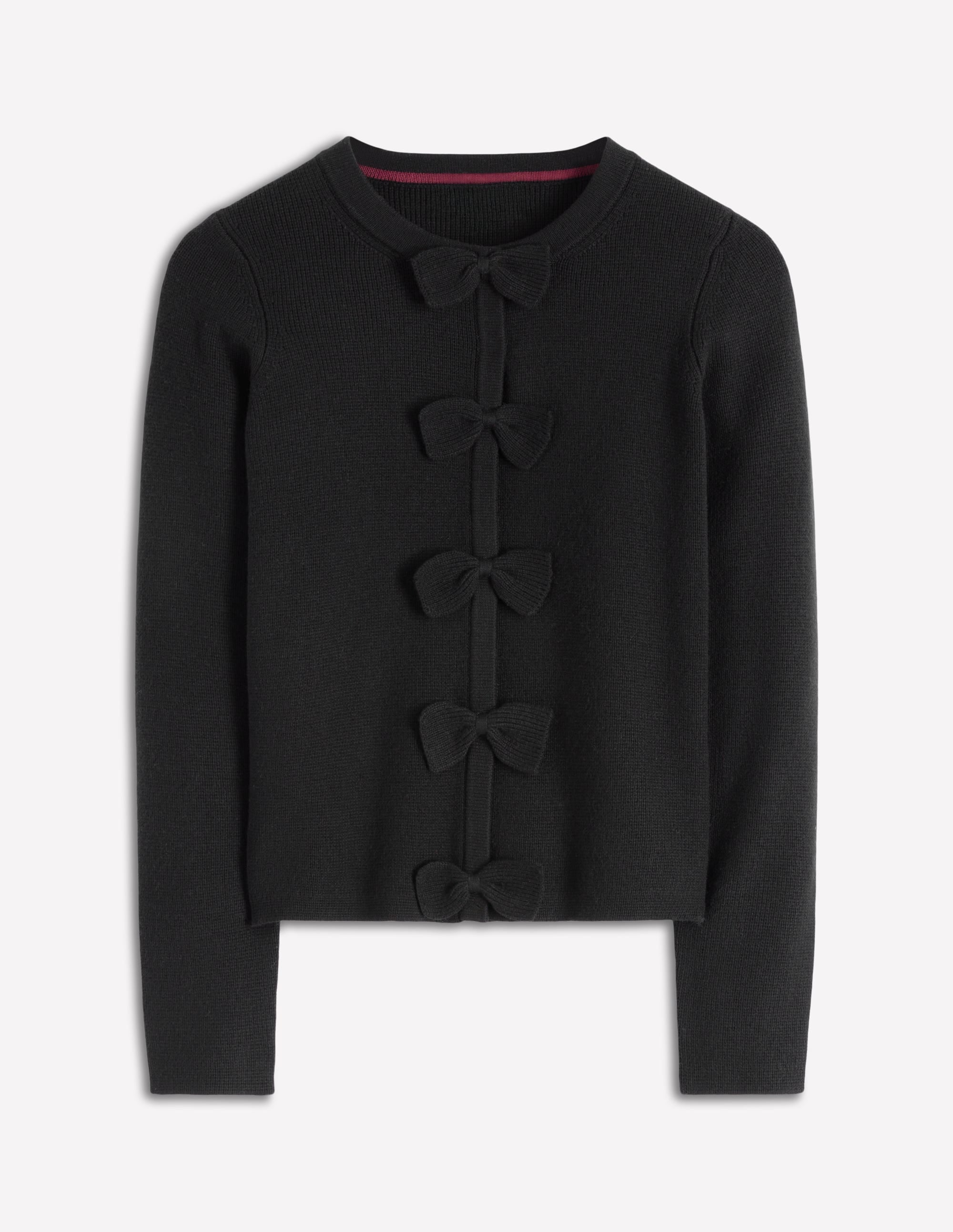 Strickjacke mit Schleife-Schwarz - Image 6