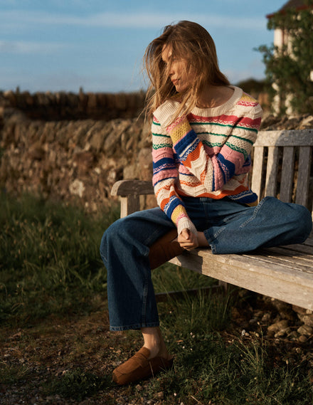 Texturierter Fair-Isle-Pullover-Bunt
