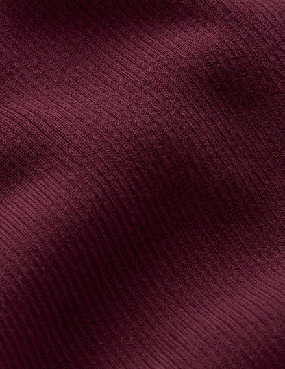 Henley-Shirt aus Rippstrick-Dunkelviolett-6