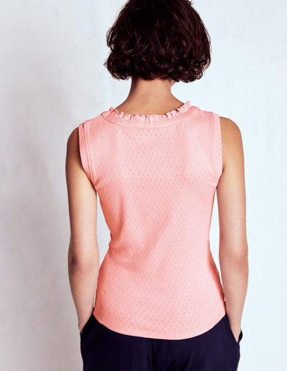 Jersey Henley-Schlafanzugoberteil-Hellrosa Meliert-3