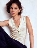 Jersey Henley Pyjama Vest-Classic Ivory