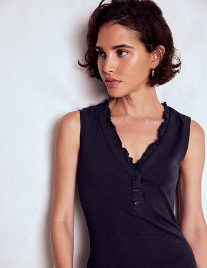 Jersey Henley-Schlafanzugoberteil-Blau-2