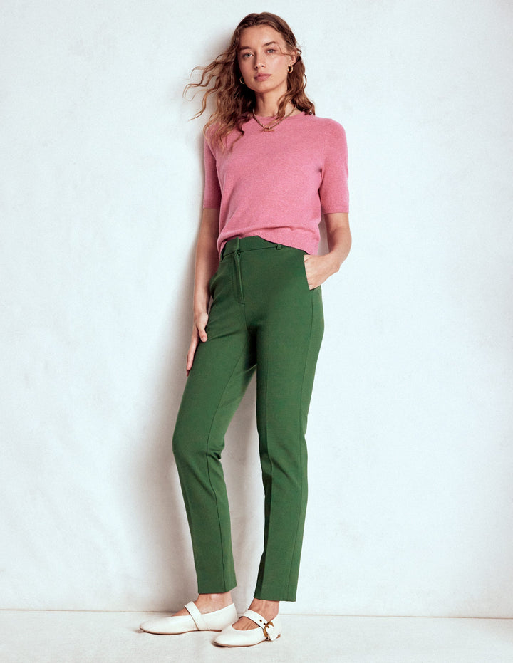 Pantalon Highgate en point de Rome-Vert chasseur