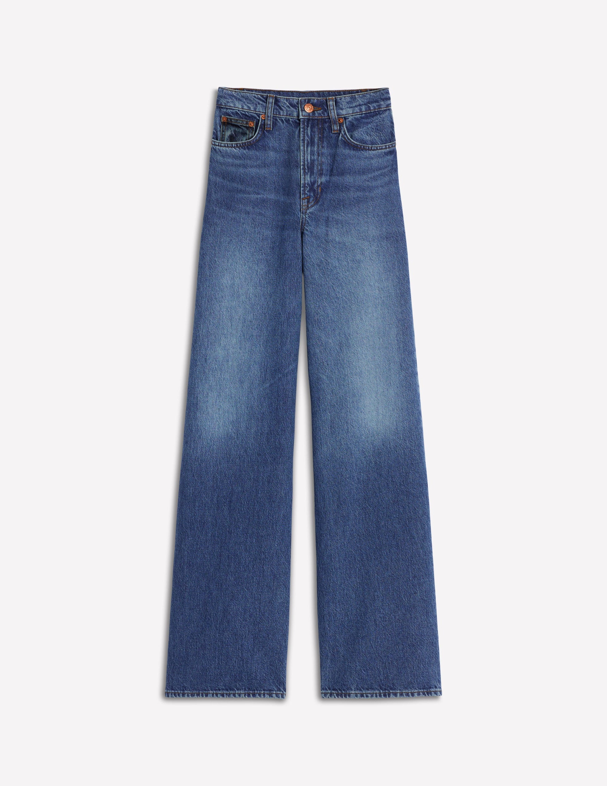 Hoch geschnittene Jeans mit weitem Bein-Mustermix-15