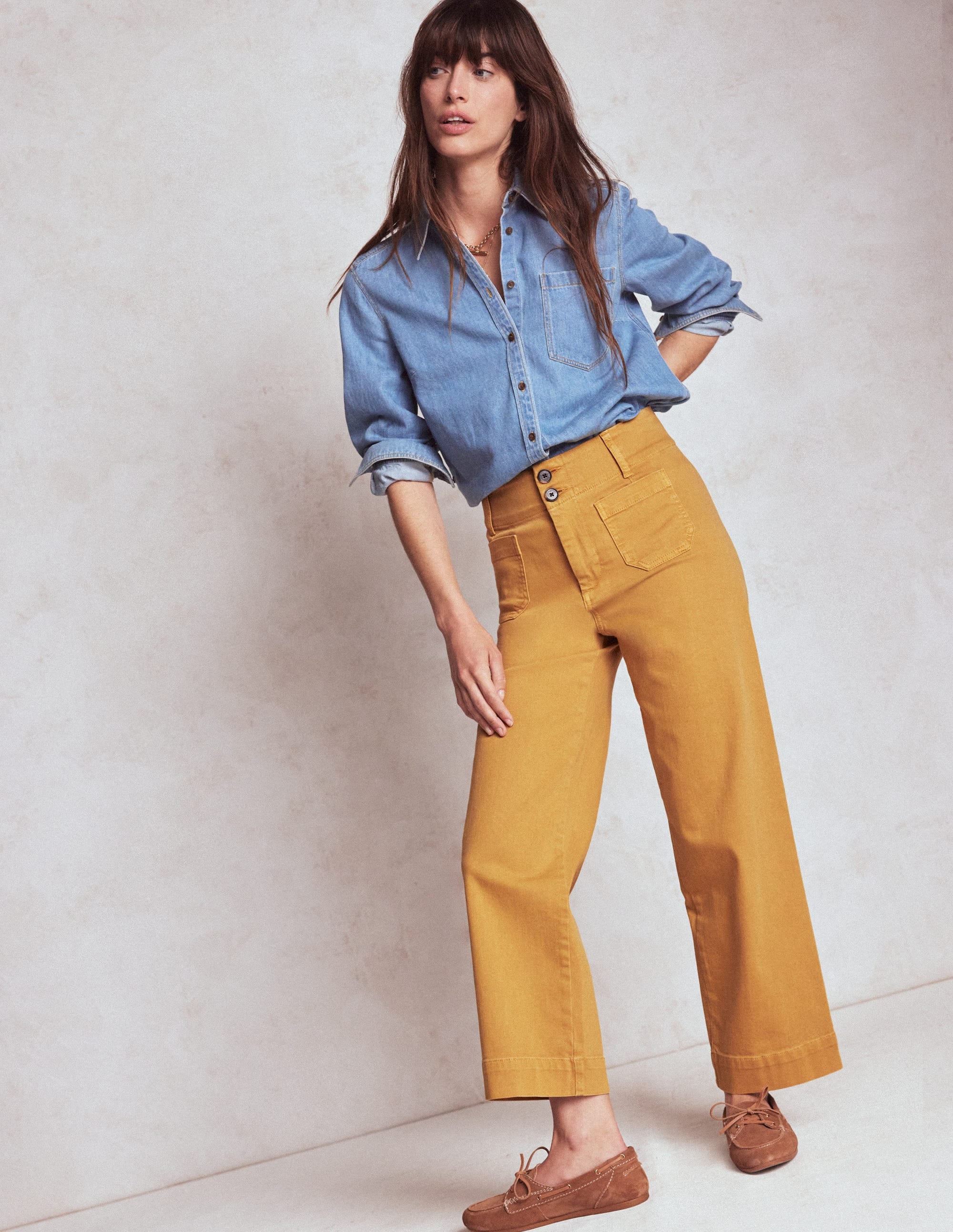 Primrose Patch Pocket Trousers-Golden Rye - Image 1