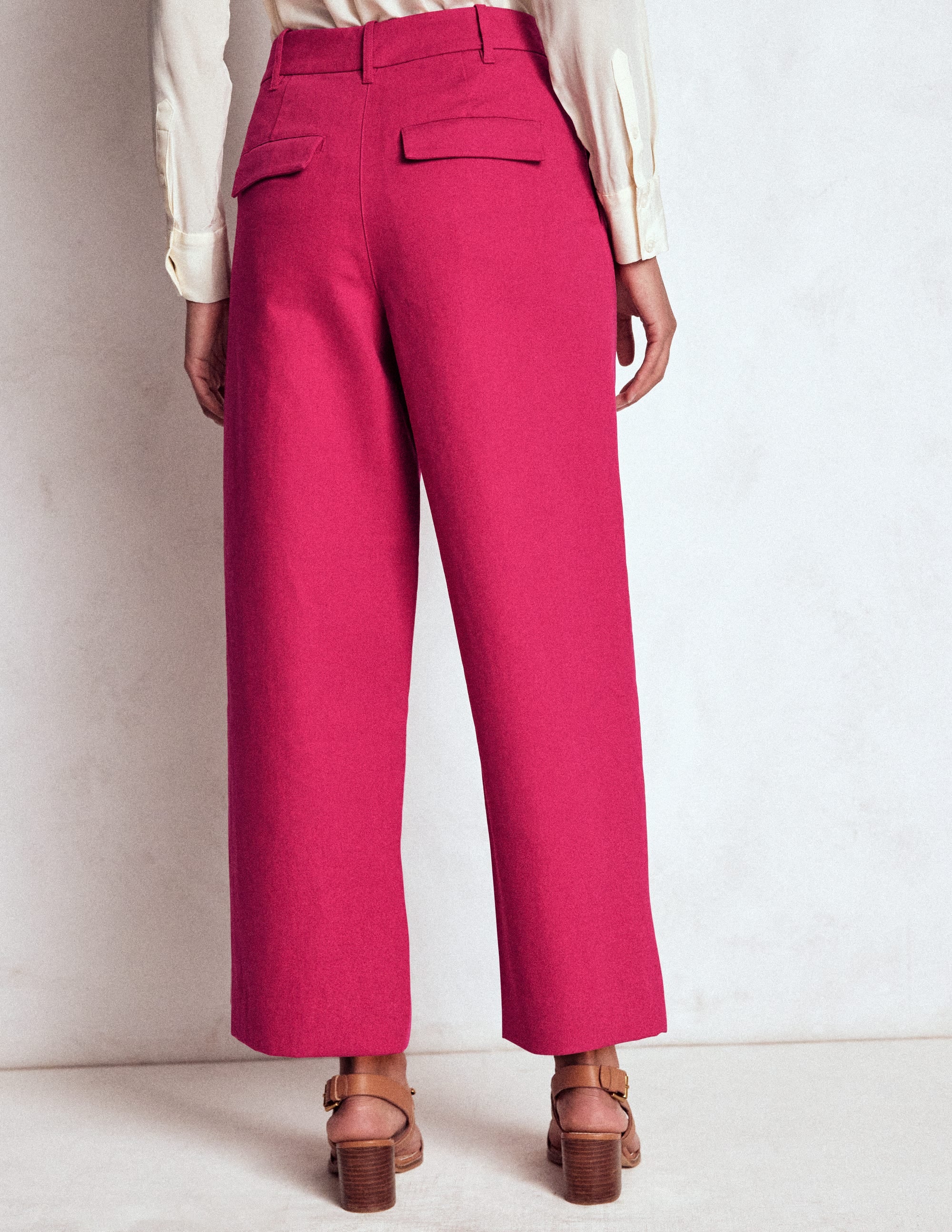 Bloomsbury Cotton Trousers-Bright Cherry - Image 3