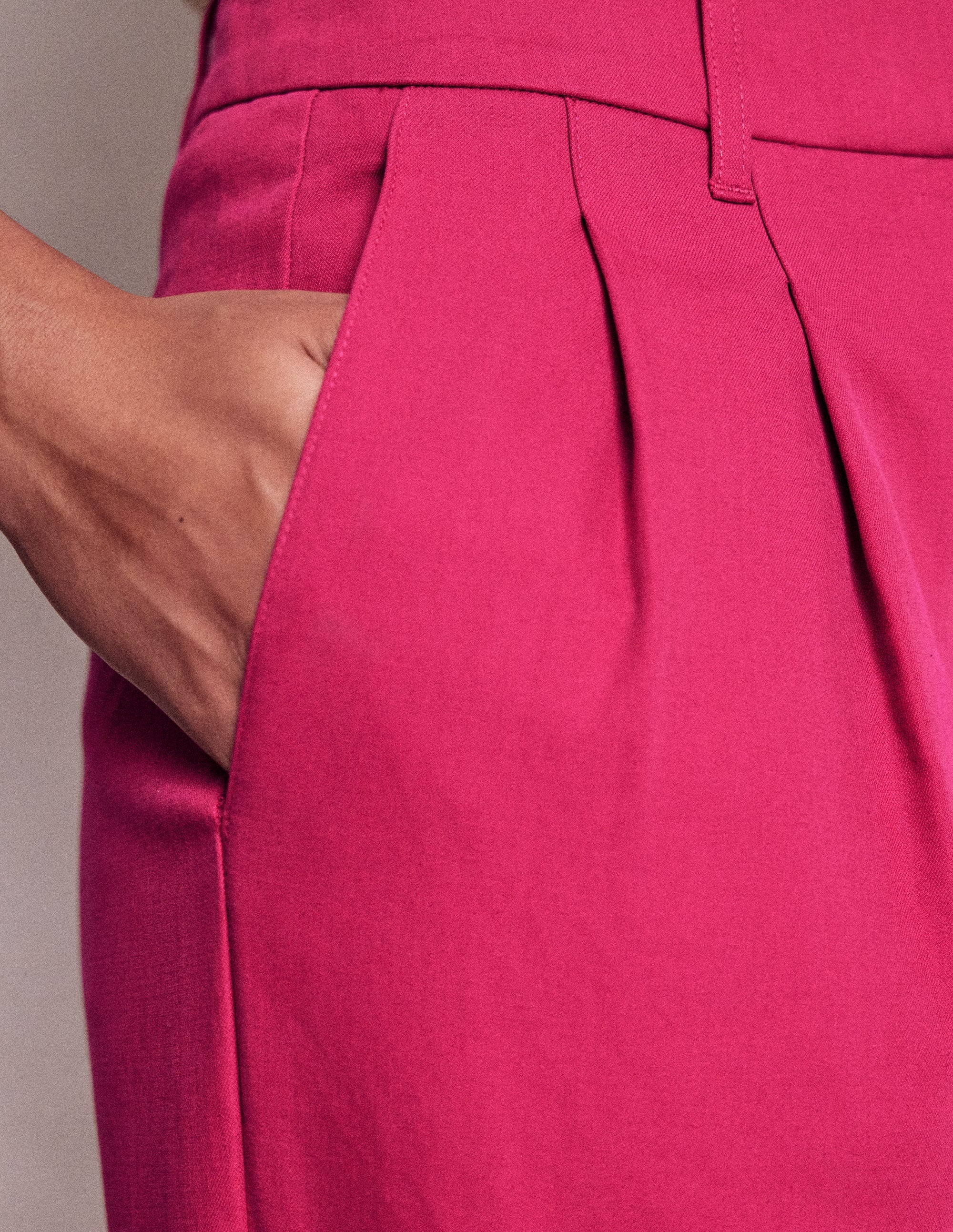 Bloomsbury Cotton Trousers-Bright Cherry - Image 5