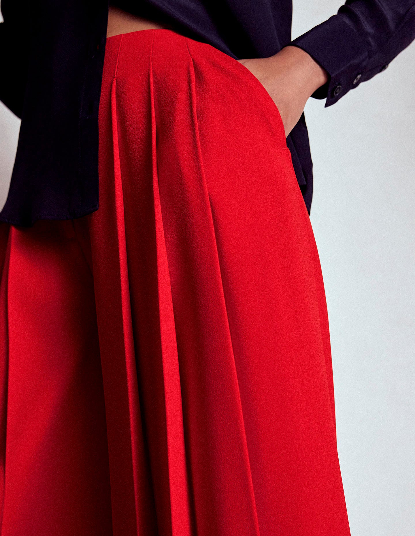 Regent Wide Leg Trousers-Poppy Red - Image 1