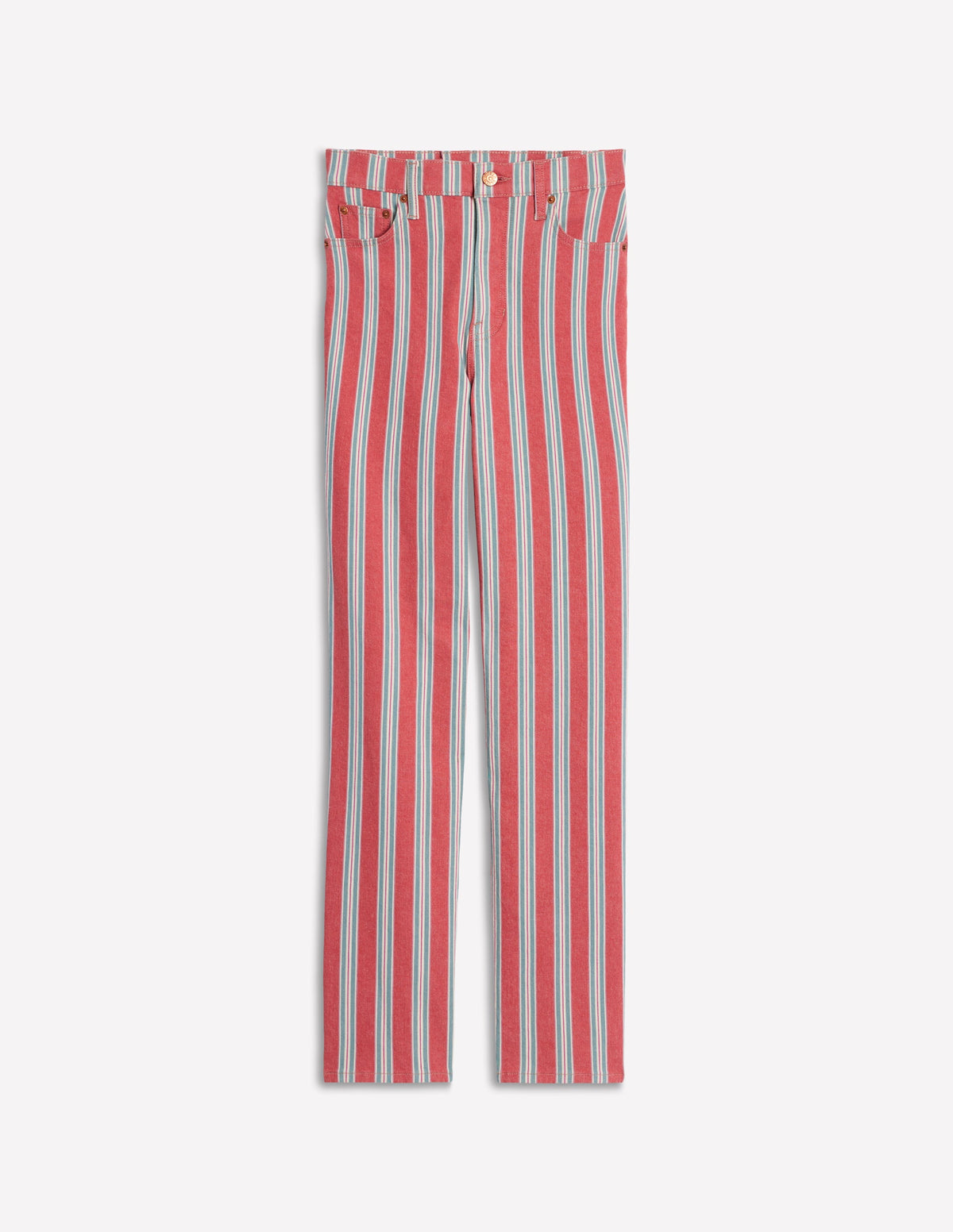 Jean taille haute rayé-Rayé rouge, bleu et rose - Image 11