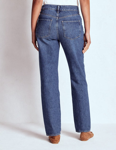 Feste Jeans mit hohem Bund und geradem Bein-Beatnik Red