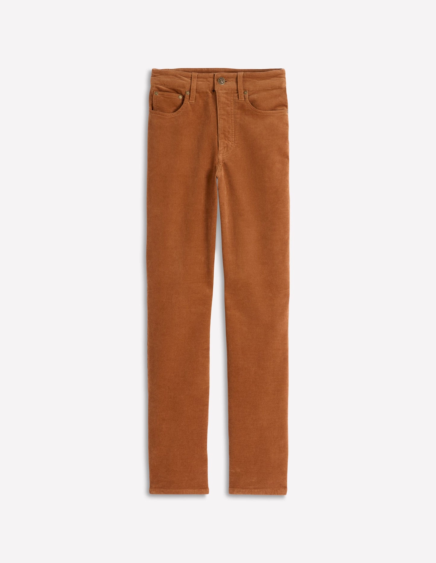 High-Waisted Cord Slim Jeans-Ginger
