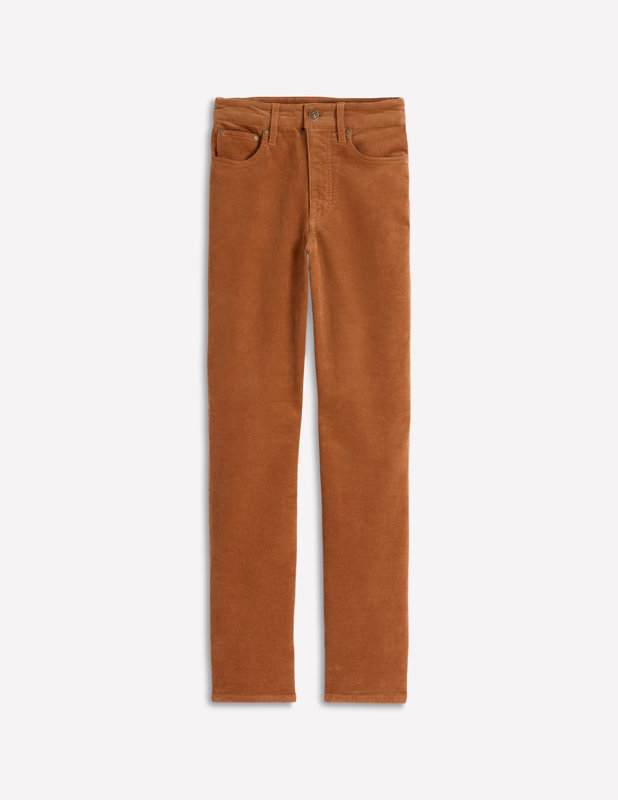 Schmal geschnittene Cord-Jeans mit hohem Bund-Ingwer - Image 6