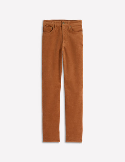 High-Waisted Cord Slim Jeans-Ginger-6